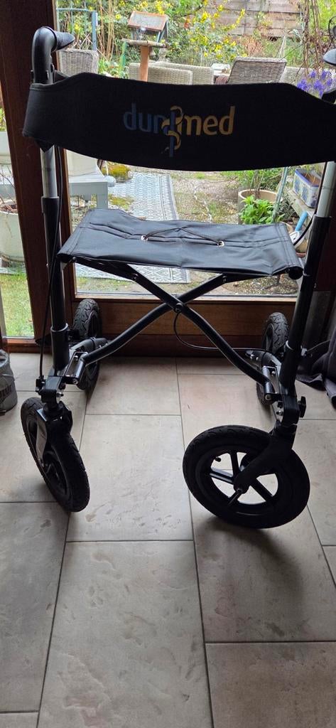 Dunimed Outdoor rollator met grote luchtbanden, Diversen, Ophalen, Opvouwbaar, Zo goed als nieuw