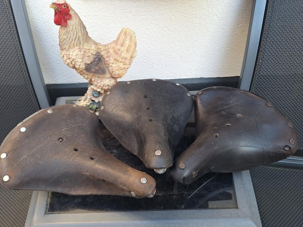 3x Brooks lerenzadels, Fietsen en Brommers, Fietsonderdelen, Gebruikt, Algemeen, Ophalen of Verzenden, Brooks