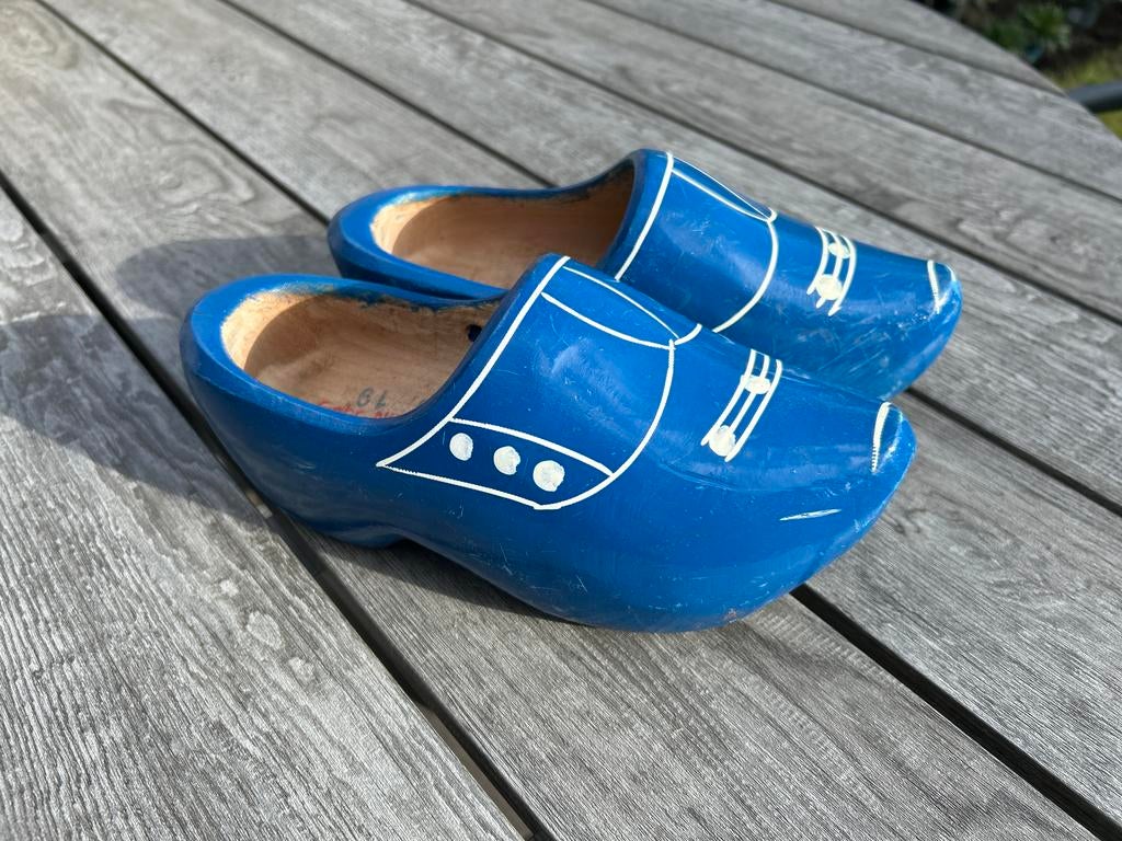 Nette blauwe klompen maat 30 van de klompenmaker, Gebruikt, Overige typen, Ophalen of Verzenden, Jongen