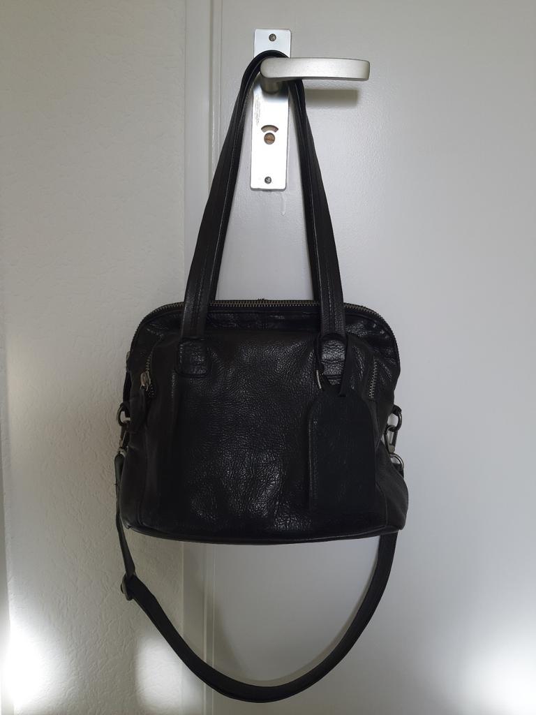 Schoudertas Cowboysbag Livingstone zwart, Ophalen of Verzenden, Gebruikt, Zwart, Leer
