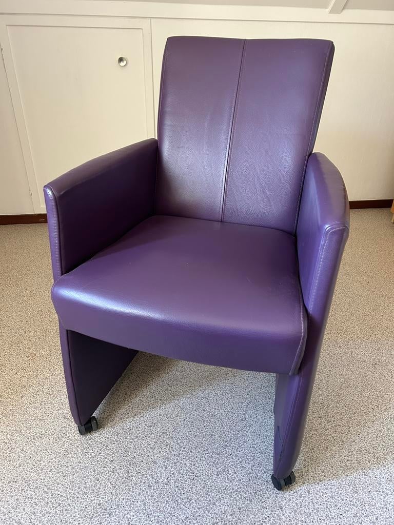 Stoel leer, Gebruikt, Ophalen of Verzenden, Modern, 50 tot 75 cm