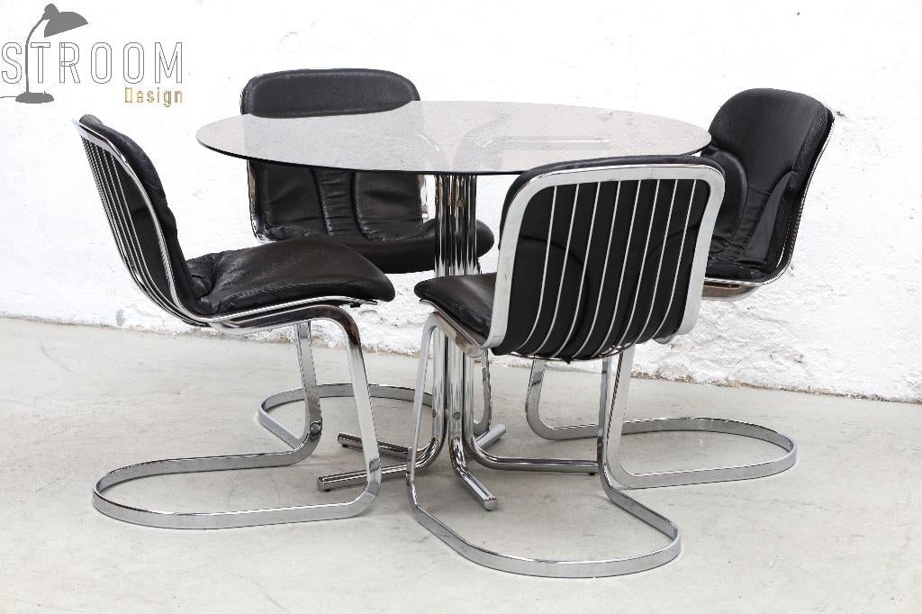 Willy Rizzo Cidue Stoelen Tafel Vintage Design Jaren 70, Ophalen, Gebruikt, Thema Italy, Onbekend