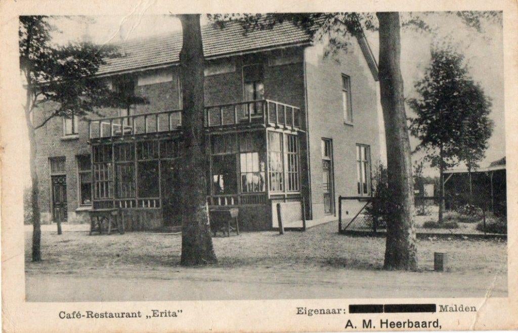 MM129 Malden 1926 café ERITA eig. Heerbaard !!! div. afz., Verzenden, 1920 tot 1940, Gelopen, Limburg
