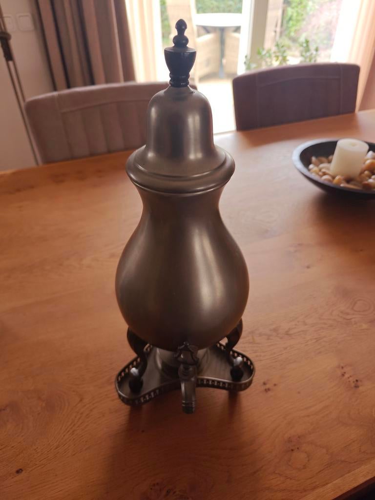Antieke tinnen koffie- of theepot met kraantje, Antiek en Kunst, Ophalen of Verzenden
