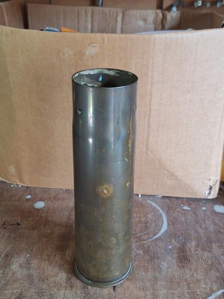 Oude lege 57mm Nordenfeldt huls uit 1897 in mooie staat, Verzamelen, Ophalen of Verzenden, Landmacht, Hulzen of Bodemvondsten