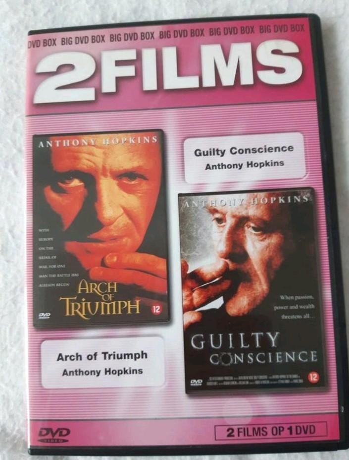 2 DVD boxen 2 films op 1 DVD oa Anthony Hopkins, Ophalen of Verzenden, Actie