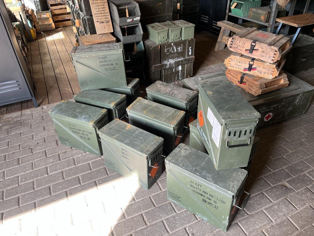 Leger munitiekisten van staal, gaaf en zeldzaam 22-37-48, Ophalen of Verzenden