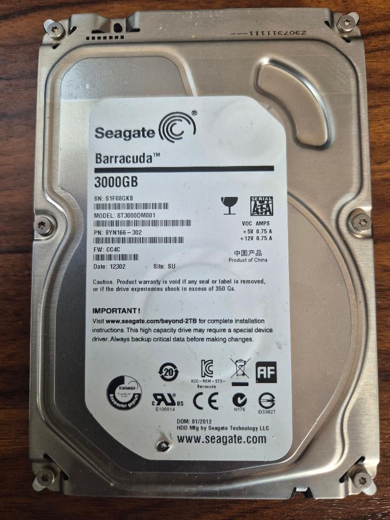 3TB HDD Sata (Seagate Desktop HDD), Computers en Software, Harde schijven, Intern, Gebruikt, Verzenden, Seagate