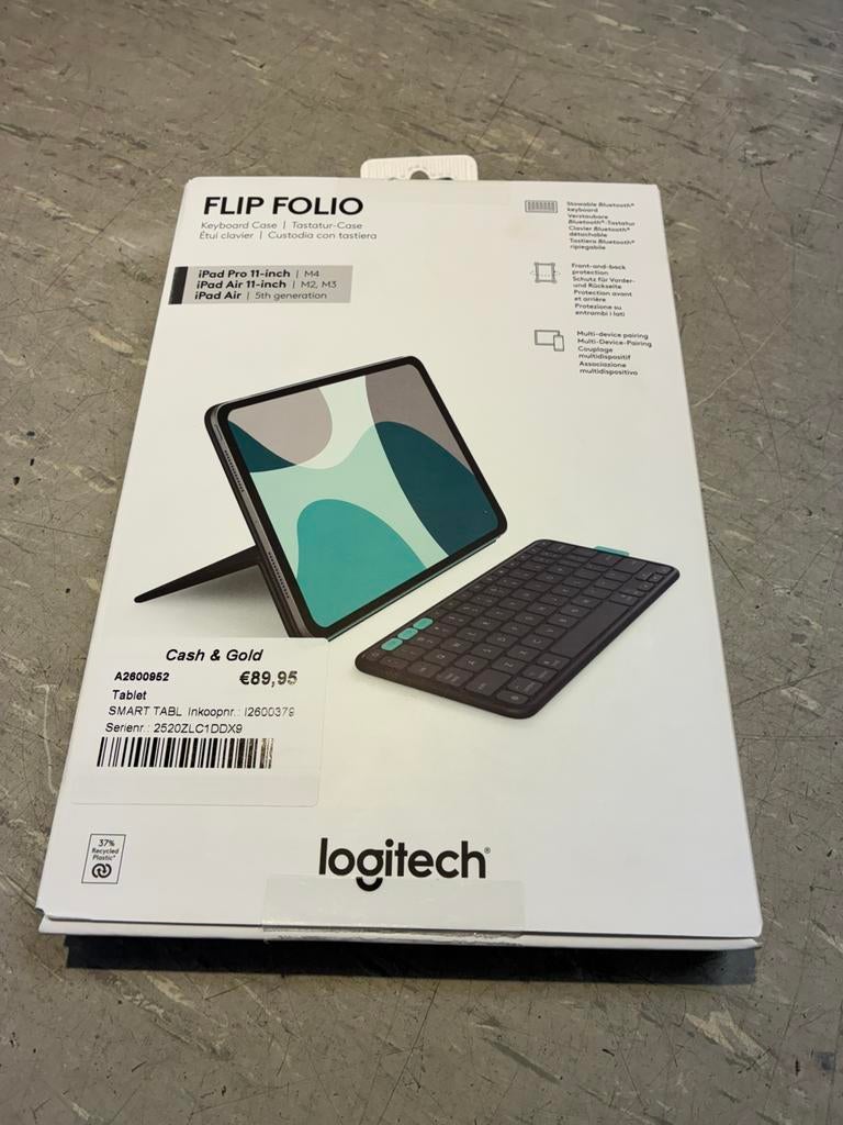 Logitech Flip Folio Keyboard Case, Ophalen of Verzenden, Zo goed als nieuw, 11 inch, Bescherming voor- en achterkant