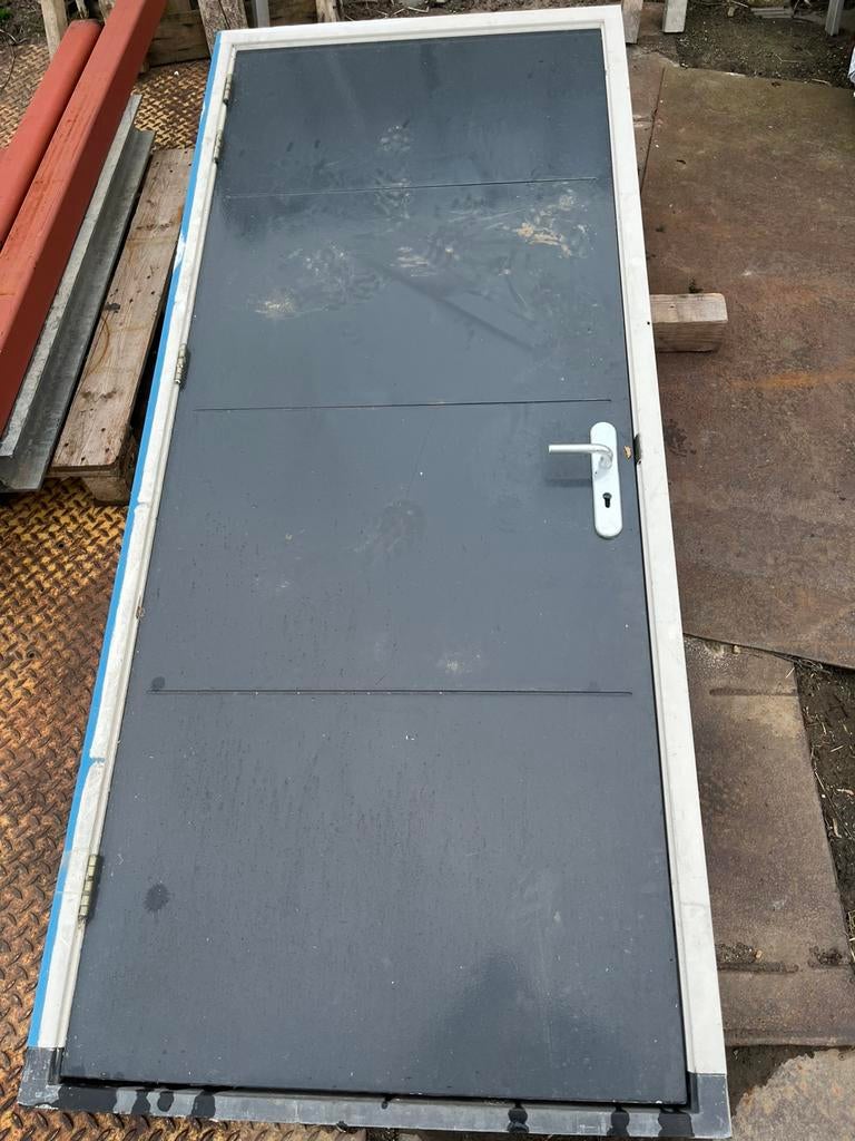 Buitendeur met hardhouten kozijn, Doe-het-zelf en Verbouw, Deuren en Horren, Ophalen, Gebruikt, 80 tot 100 cm, Buitendeur