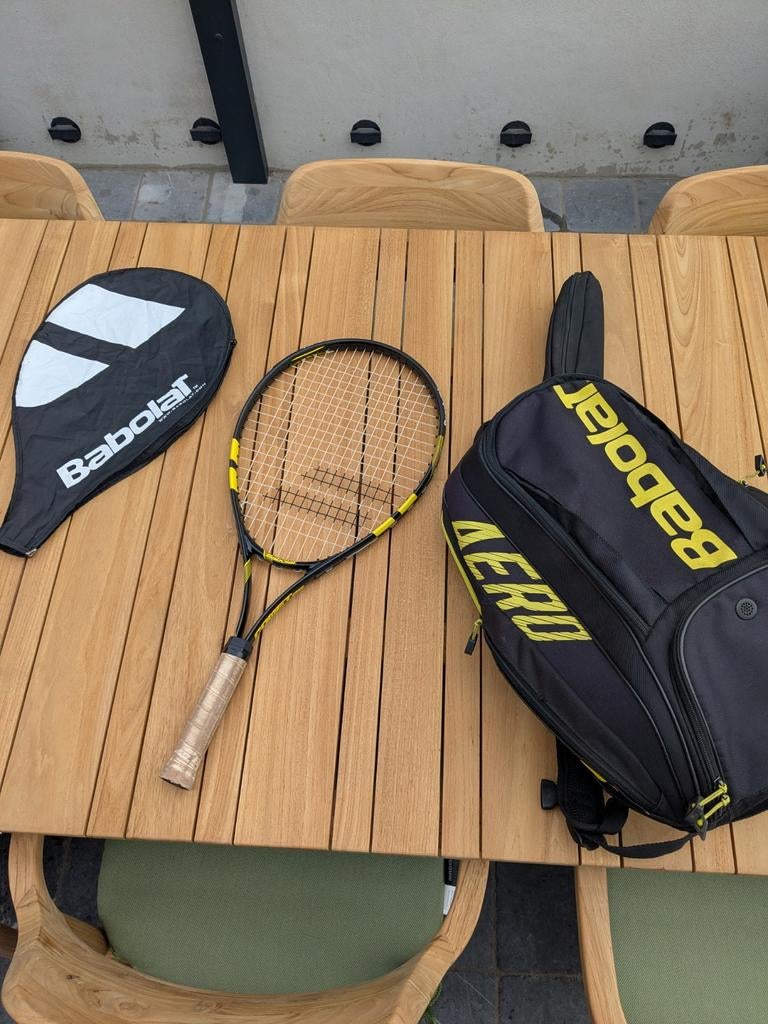 Babolat Aero Tennis Rugzak met Racket en Hoes Maat 25, Ophalen of Verzenden, Zo goed als nieuw, Racket, Babolat
