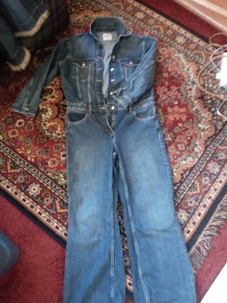 ZARA JEANS JUMPSUIT OVERALL, Ophalen of Verzenden, Zo goed als nieuw, Maat 42/44 (L), Blauw