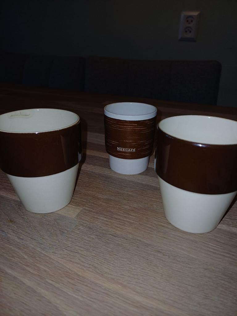 Vintage chocolade bekers en Nescafe koffiekopje, Ophalen of Verzenden