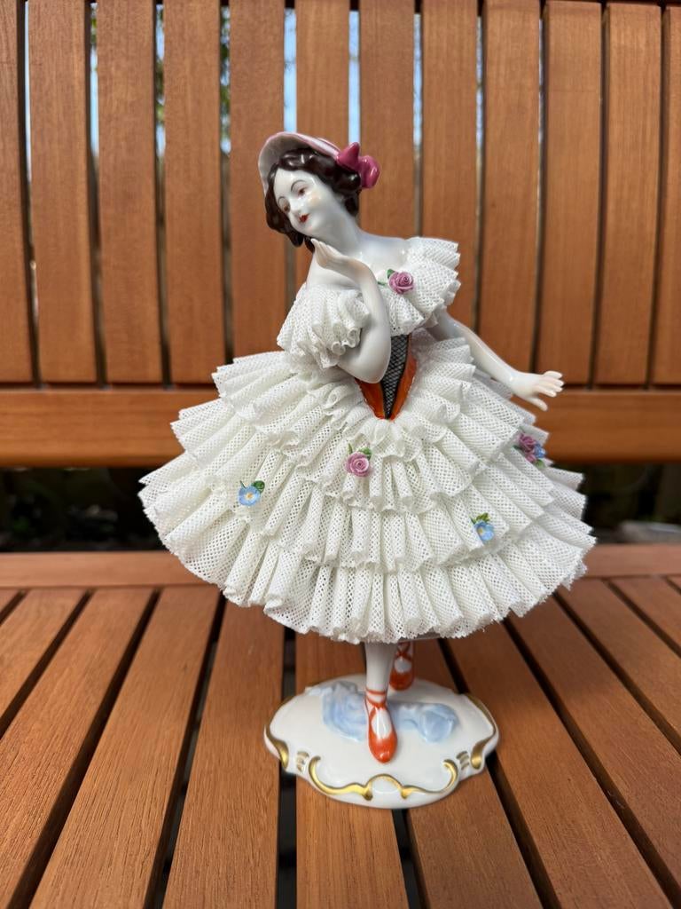 Volkstedt saksisch dresden porselein danseres 25cm prachtig!, Antiek en Kunst, Antiek | Porselein, Ophalen