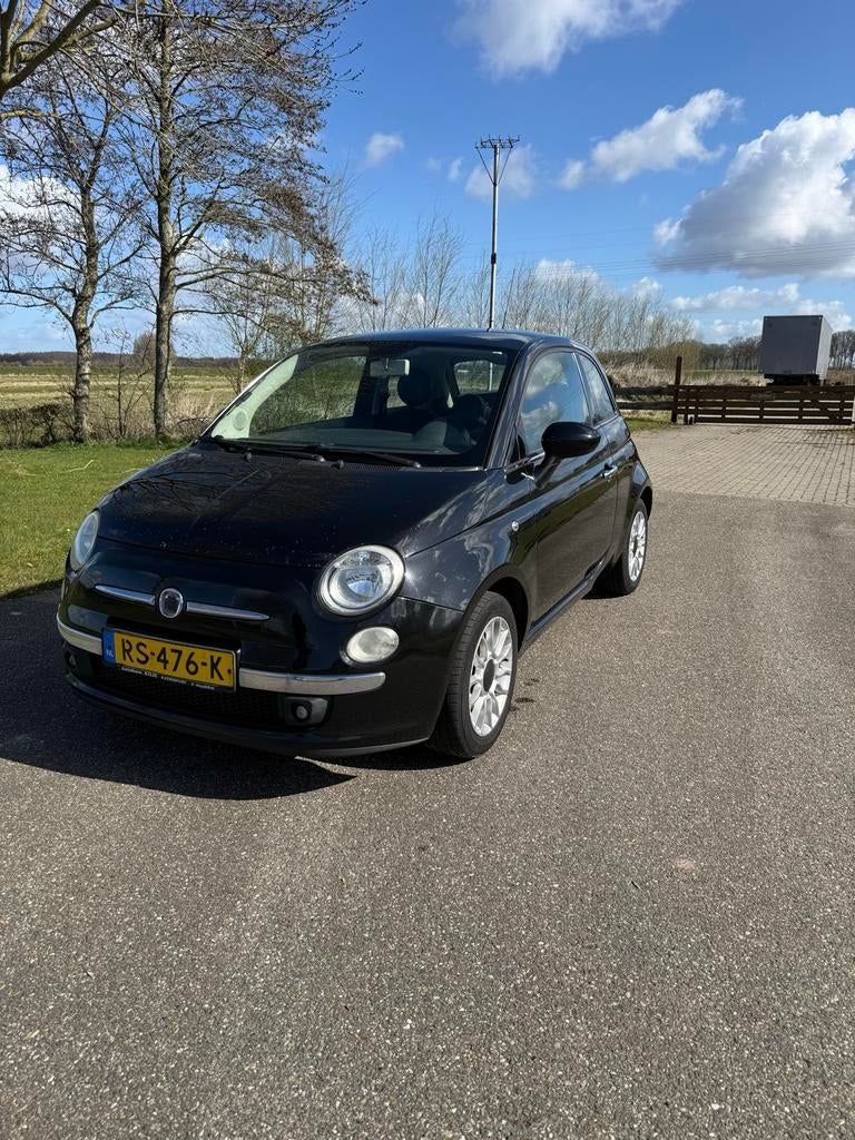 Fiat 500 1.2 C 2008 Zwart, Auto's, Voorwielaandrijving, Stof, 4 cilinders, 840 kg