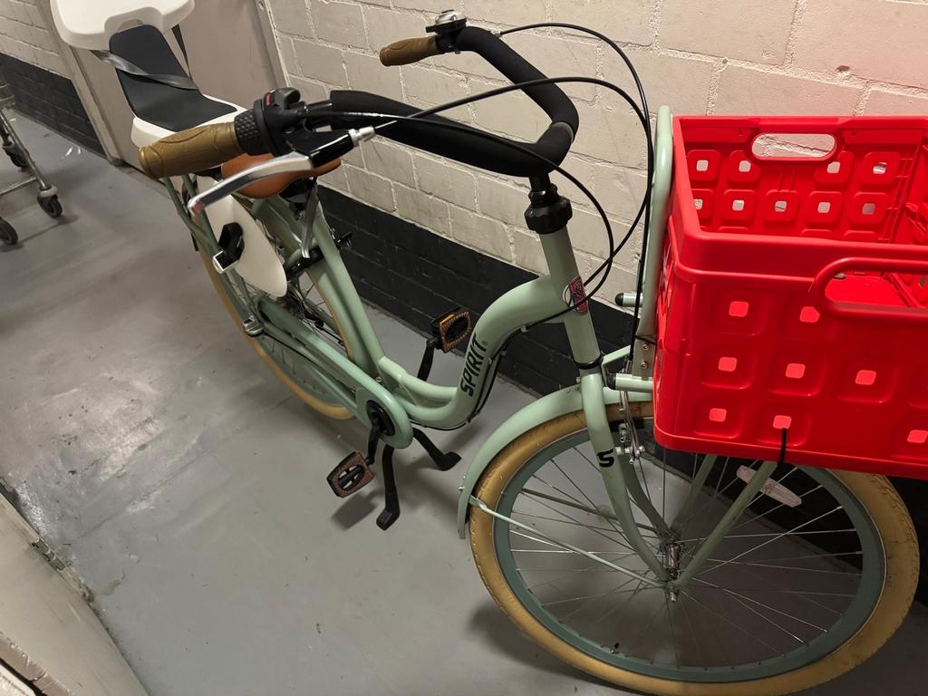 Spirit Carry N3 Moederfiets Groen maat 49 met mand, 47 tot 50 cm, Versnellingen, Zo goed als nieuw, Ophalen
