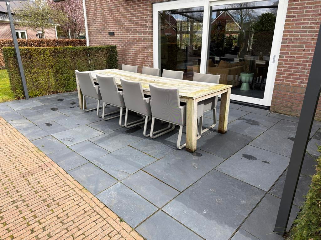Terrastegels leisteen 60x90 en 40x60 cm, 24m2, Ophalen, Gebruikt, Terrastegels, Natuursteen