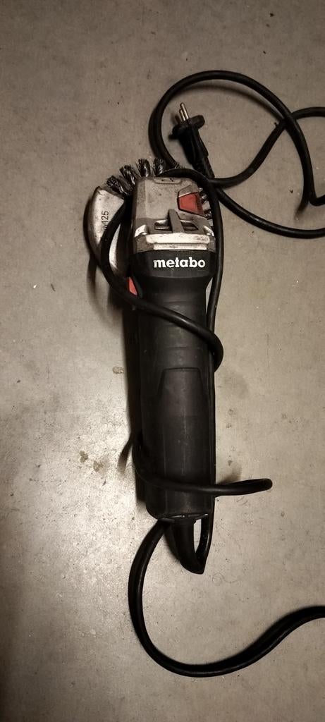 Metabo haakse slijper met staalborstel, Ophalen of Verzenden, Gebruikt, 1000 watt of meer, Haakse handslijpmachine
