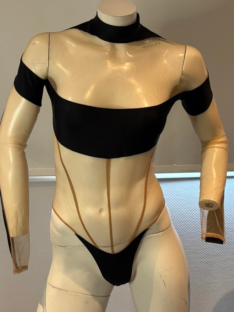 Mugler  body  maat fr 36 nl 34, Zwart, Ophalen of Verzenden, Zo goed als nieuw, Lange mouw