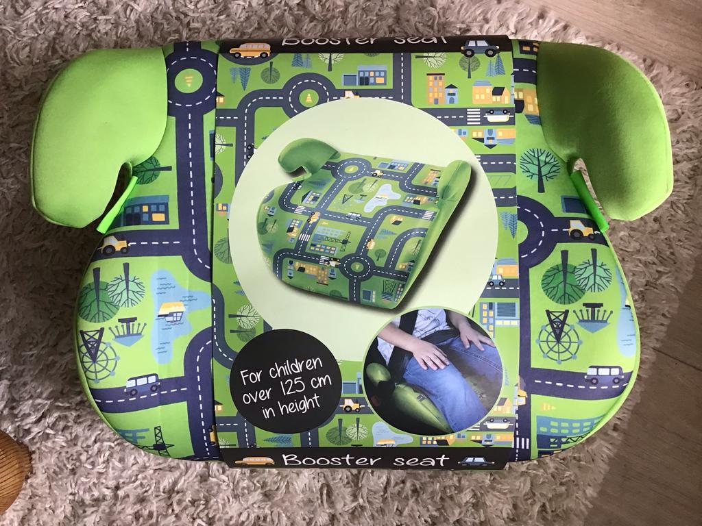 Stoelverhoger met wegenpatroon, Autogordel, 22 t/m 36 kg, Nieuw, Ophalen