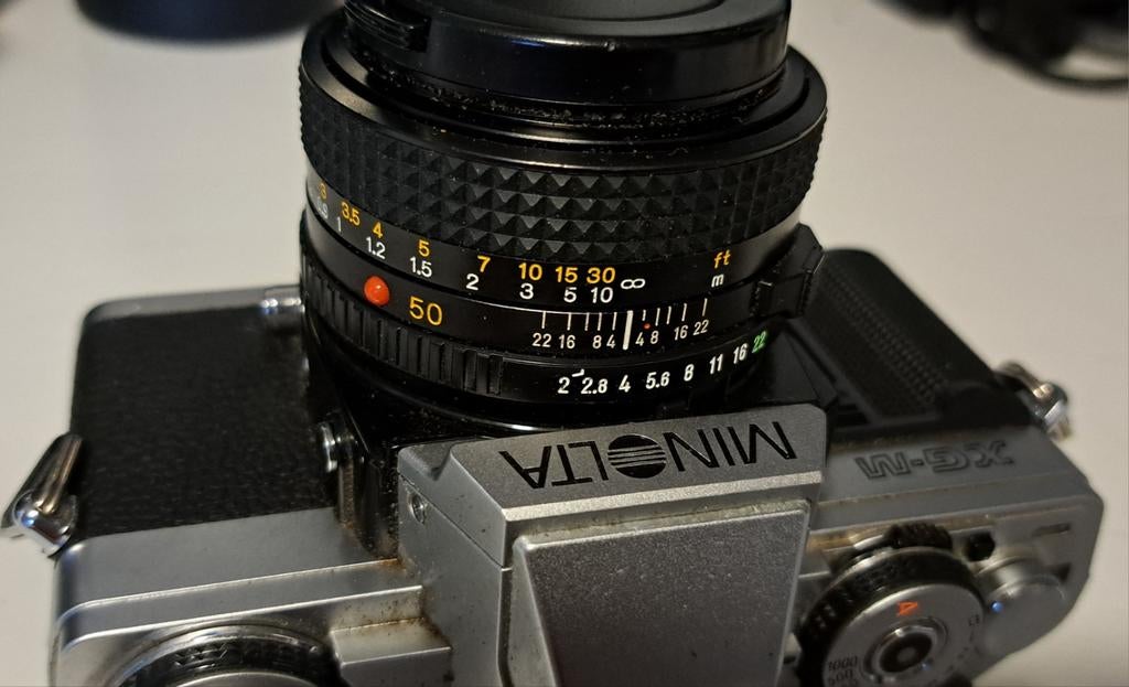 Spiegelreflex camera met toebehoren, Ophalen, Spiegelreflex, Minolta