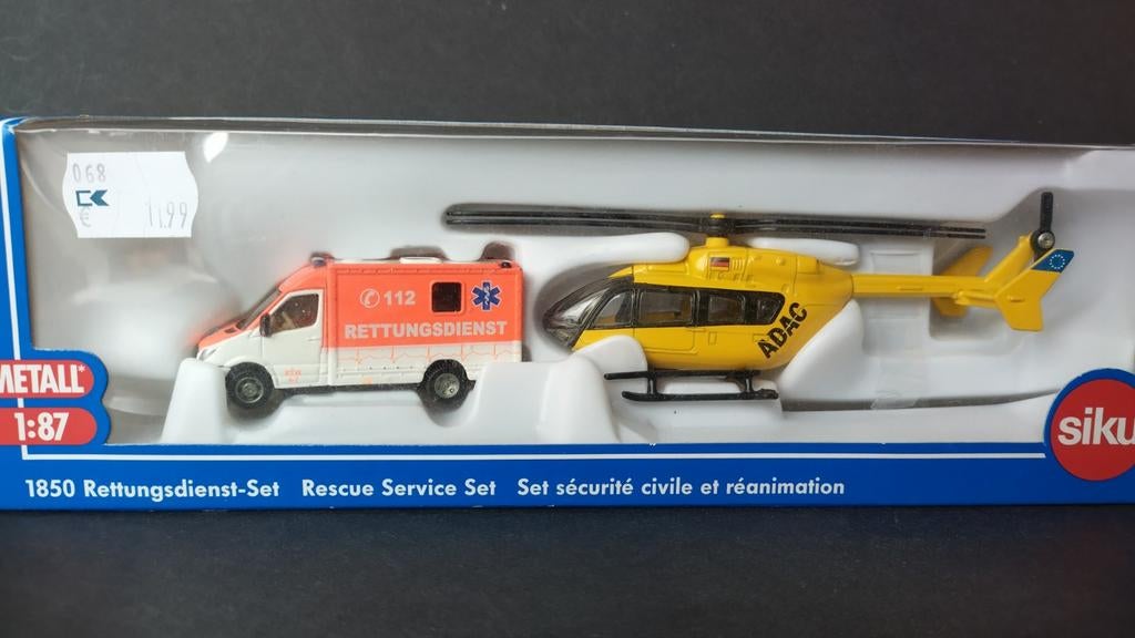 Mercedes Sprinter Ambulance helicopter Adac 1:87 Siku Pol, Hobby en Vrije tijd, Modelauto's | 1:87, Nieuw, Bus of Vrachtwagen
