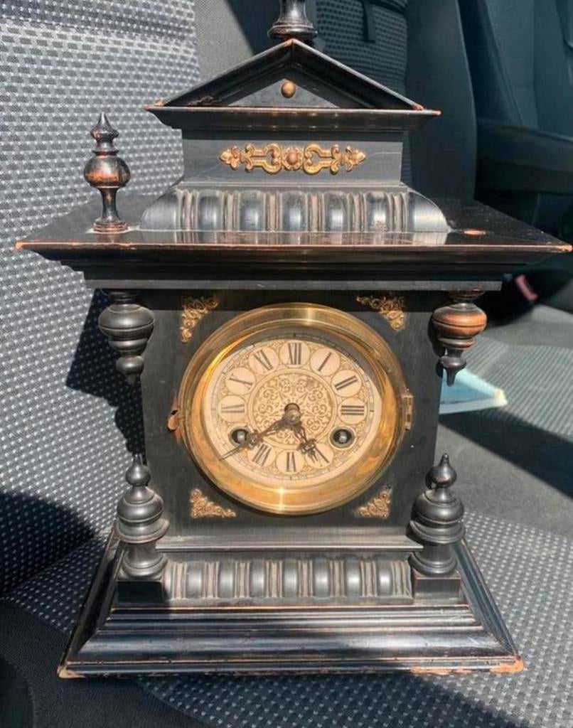 Klok mooie Junghans Duitse antieke art deco tafel klok, Antiek en Kunst, Antiek | Klokken, Ophalen of Verzenden