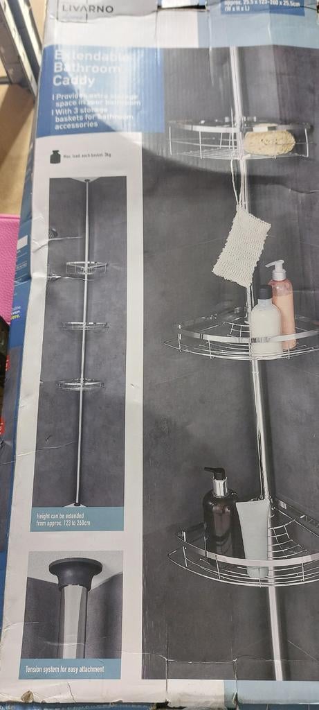 Nieuwe Livarno home telescopische douchehoekplank,, Ophalen, Nieuw