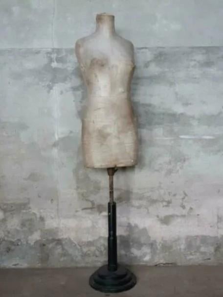 Oude Antieke Mannequin Buste Paspop op Voet Girard Paris Zij, Antiek en Kunst, Ophalen of Verzenden