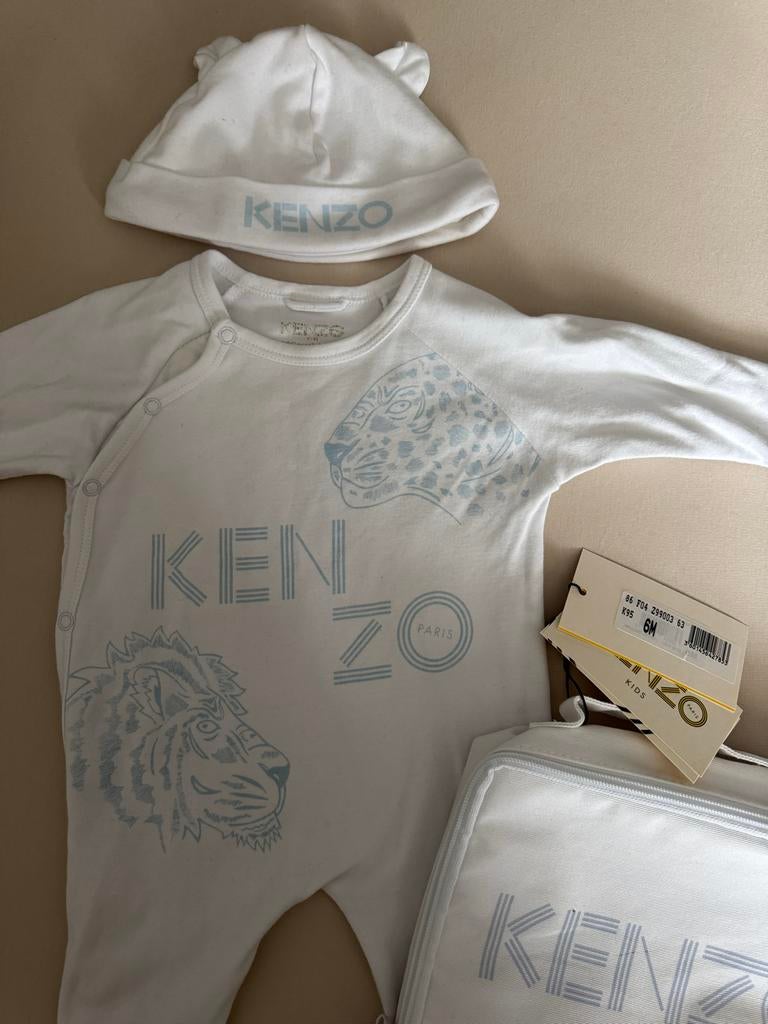 Kenzo Baby Set: Romper, Muts & Tas, Ophalen of Verzenden, Zo goed als nieuw, Jongetje