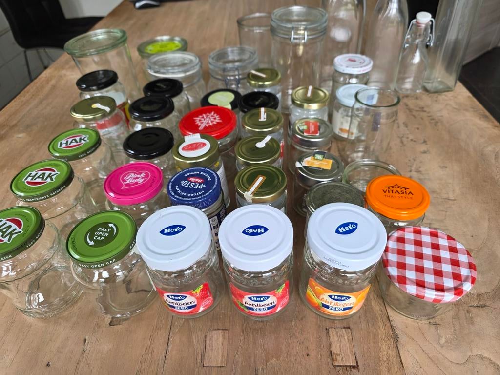 42 jampotten/weckpotten/ beugelflessen bijna gratis, Ophalen of Verzenden, Nieuw