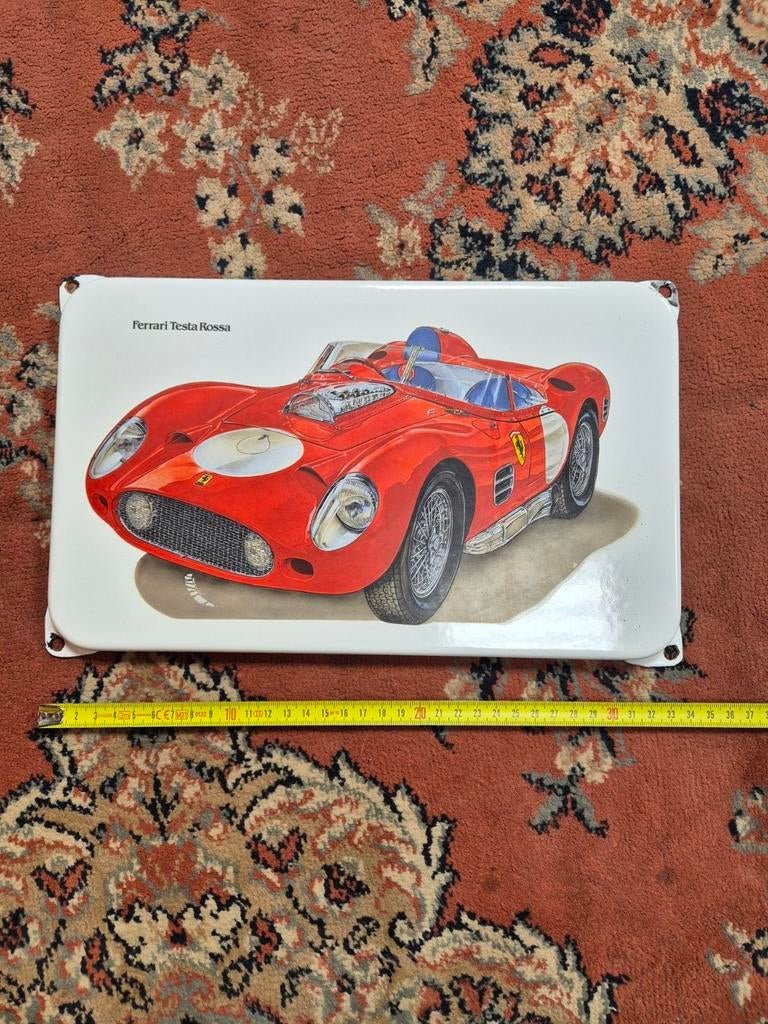 Emaille Ferrari bord, Ophalen, Gebruikt