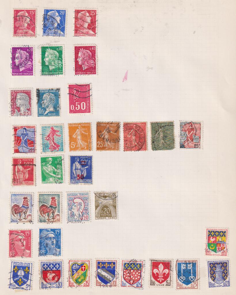 Frankrijk Diverse zegels 2, Verzenden, Gestempeld, Overige thema's