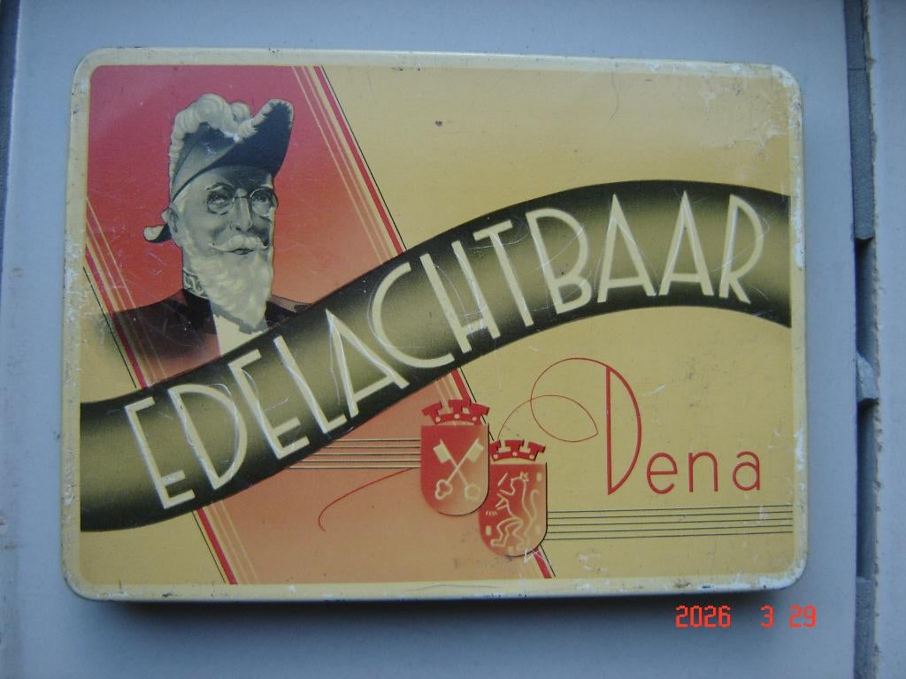 Edelachtbaar Dena, fraai oud sigarenblik in prima staat., Ophalen of Verzenden, Zo goed als nieuw, Overige, Overige merken