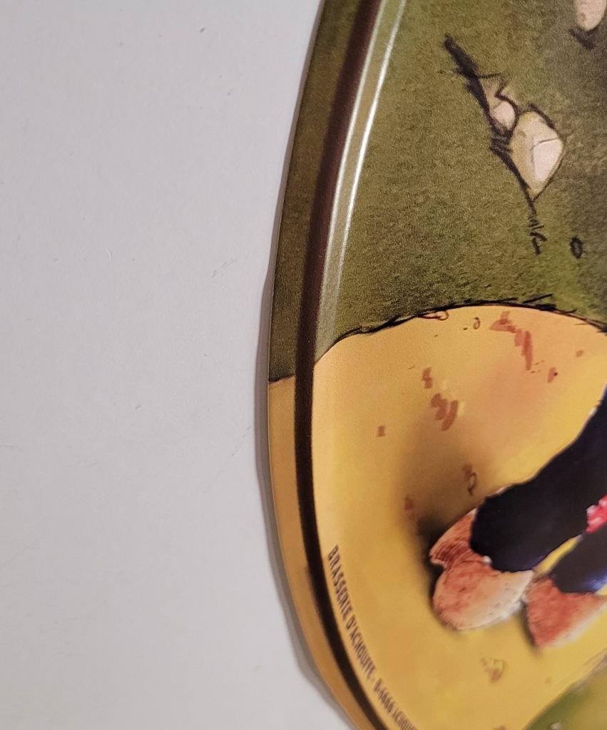 La Chouffe ovaal reclamebord van metaal wandbord deco, Verzamelen, Biermerken, Ophalen of Verzenden, Nieuw, Reclamebord, Plaat of Schild