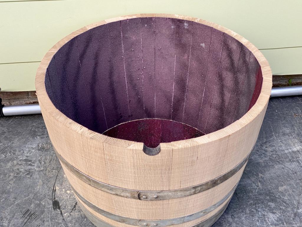 Houten wijnvat - Ronde plantenbak - doorsnede 70 cm, Niet ingevuld, Nieuw, Ophalen of Verzenden, Niet ingevuld