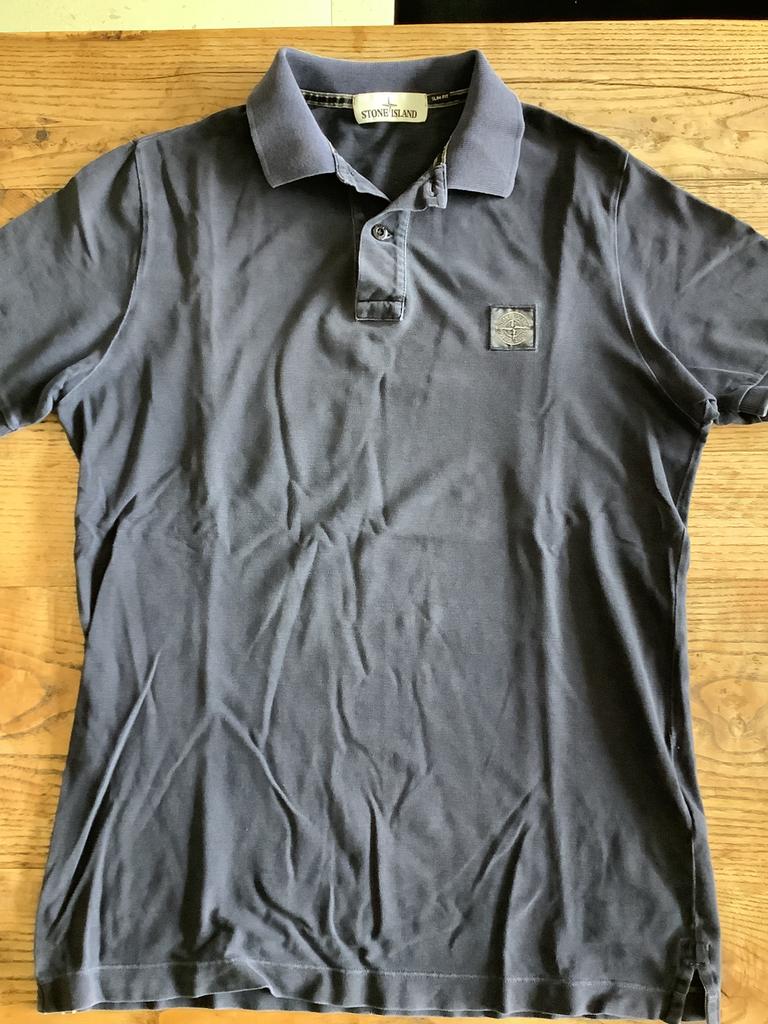 Polo donket blauw Stone island maat L., Ophalen of Verzenden, Zo goed als nieuw, Maat 52/54 (L), Blauw