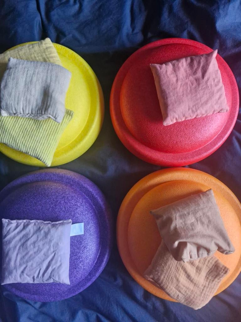 Stapelstenen met pittenzakjes, Kinderen en Baby's, Ophalen of Verzenden, Zo goed als nieuw, Bouwen