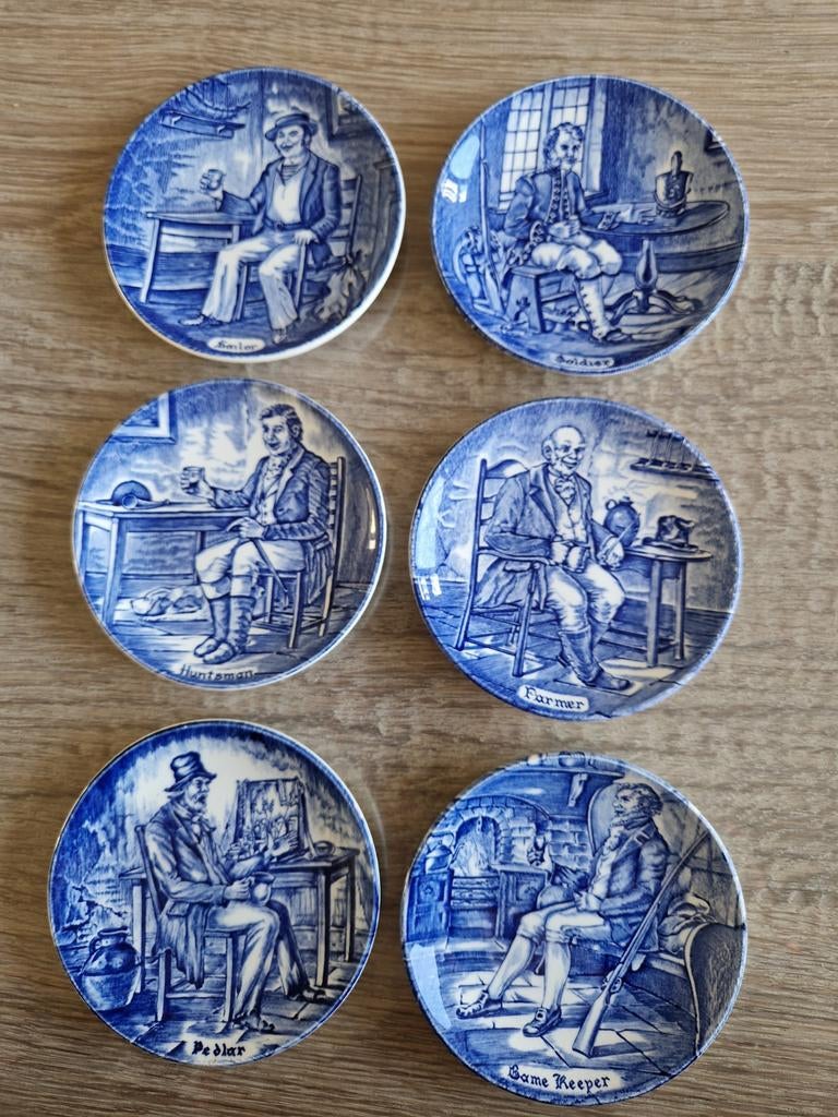 Antieke Enoch Wedgwood bordjes - 6 stuks, Antiek en Kunst, Ophalen of Verzenden
