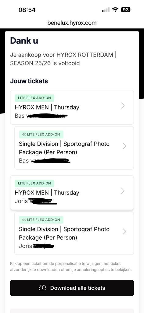 2x Hyrox Mens Single donderdag 16 april + fotopackage, Tickets en Kaartjes, Evenementen en Festivals, Twee personen