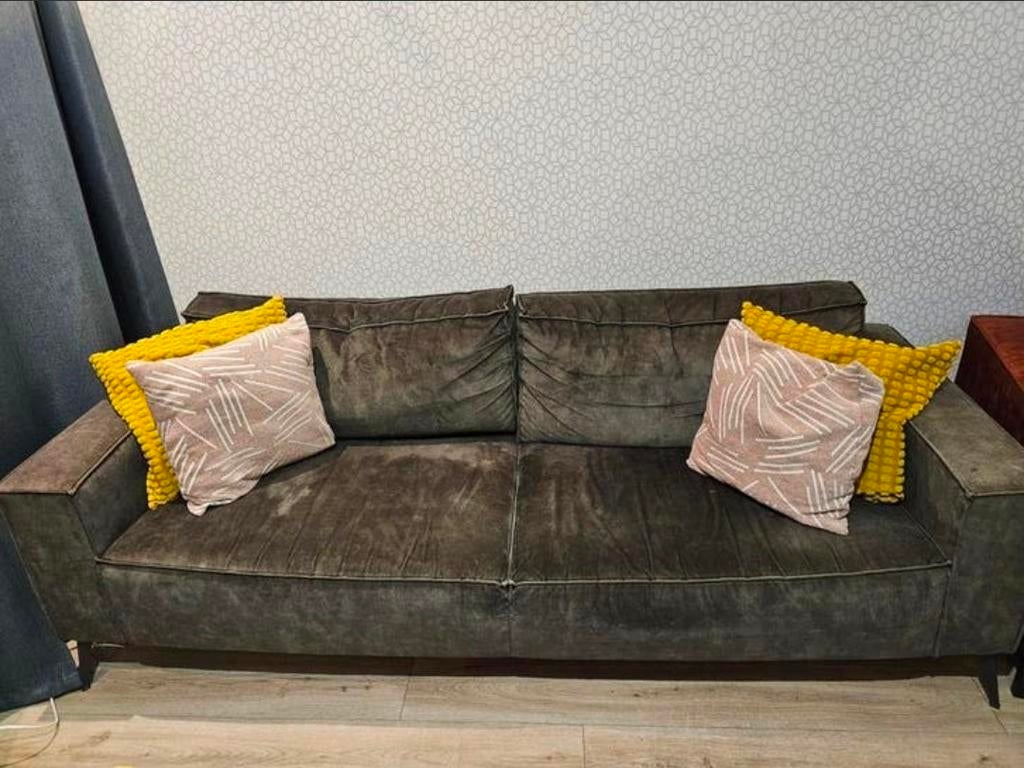 Donkergroene 2.5 zitsbank (Profijt Meubel), Ophalen, Gebruikt, 75 tot 100 cm