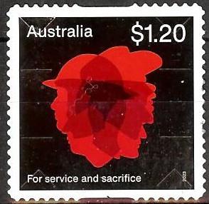 174 Australië 2023 Poppies of Remembrance s/a, Verzenden, Gestempeld