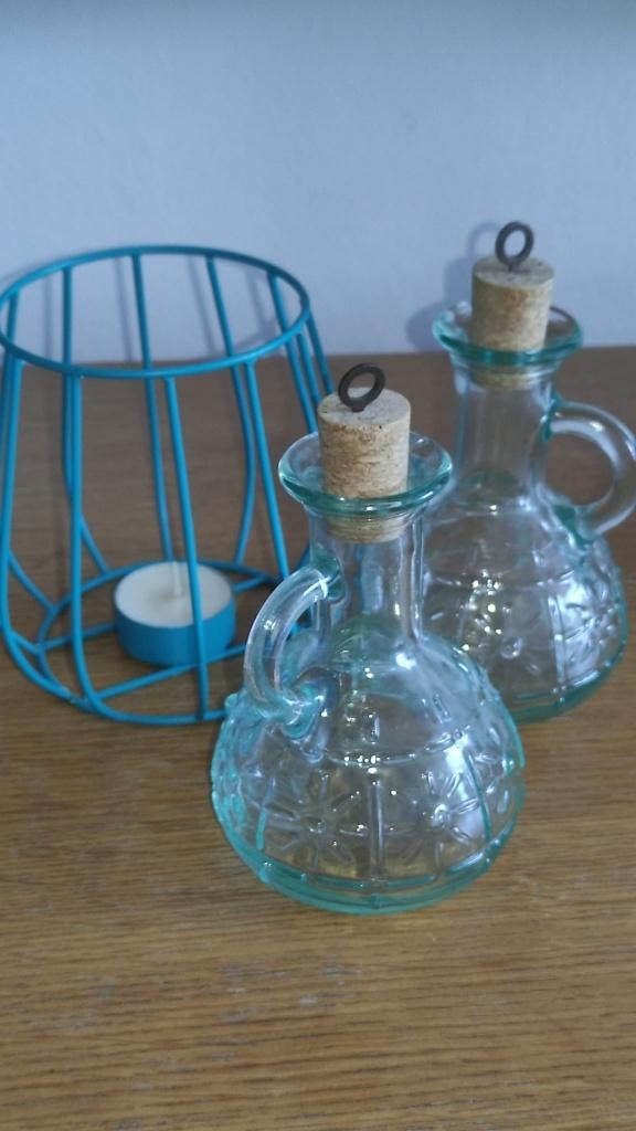 Glazen karaffen met kurk en handvat, Minder dan 50 cm, Ophalen of Verzenden, Zo goed als nieuw, Minder dan 100 cm