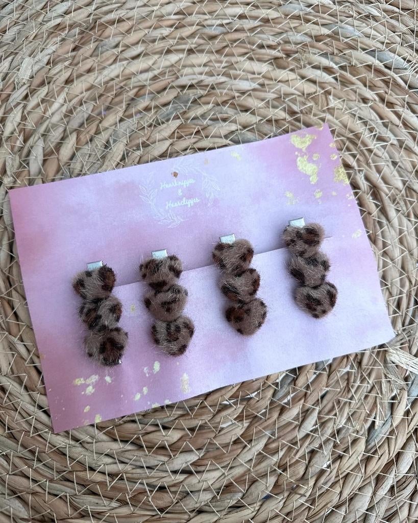 Setje haarknipjes & haarclipjes schuifspeldjes panterhartjes, Ophalen of Verzenden, Nieuw, Haarknipjes & haarclipjes