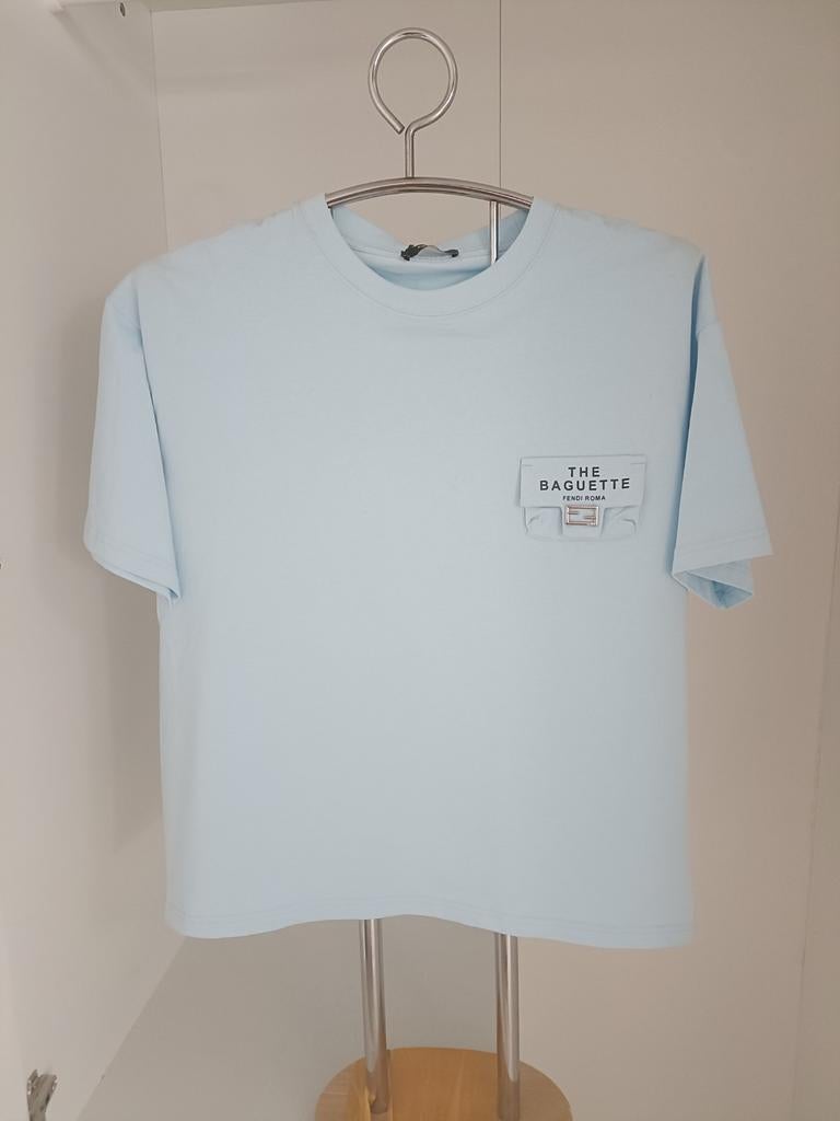 Lichtblauw T-shirt met korte mouwen, Ophalen of Verzenden