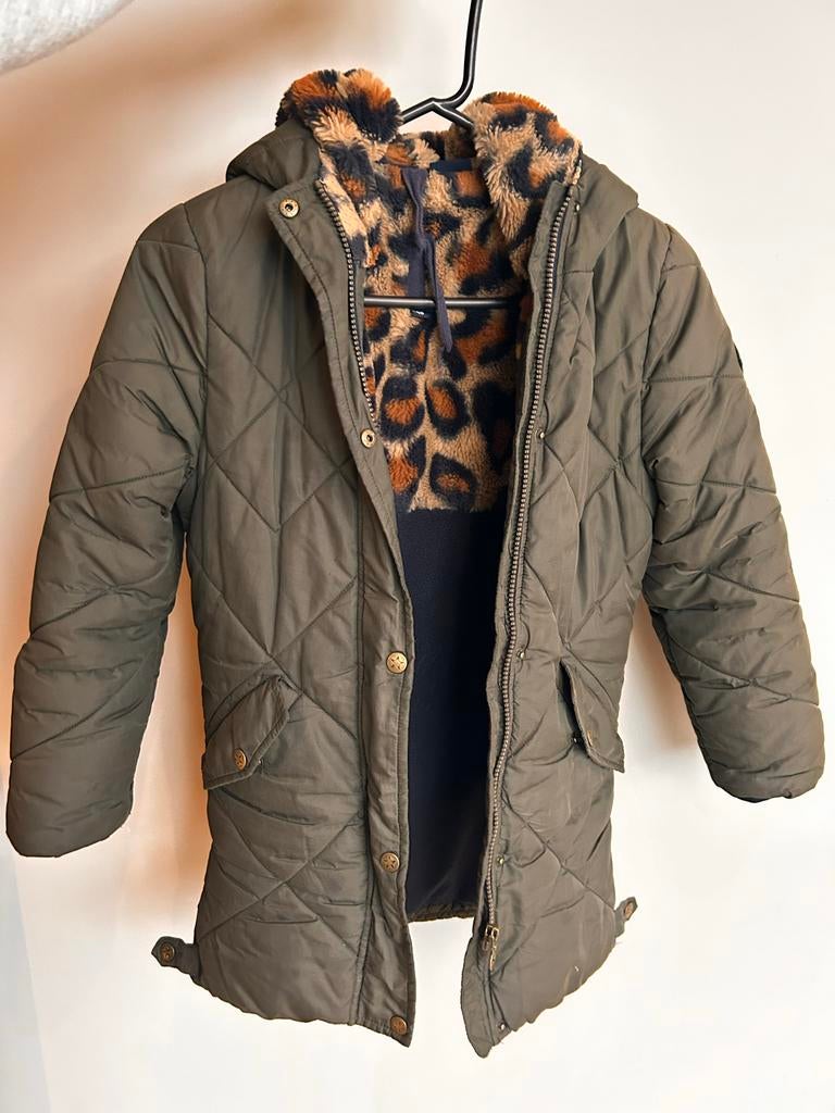 Winterjas Like Flo maat 140 met luipaardprint, Ophalen of Verzenden, Zo goed als nieuw, Meisje, Jas