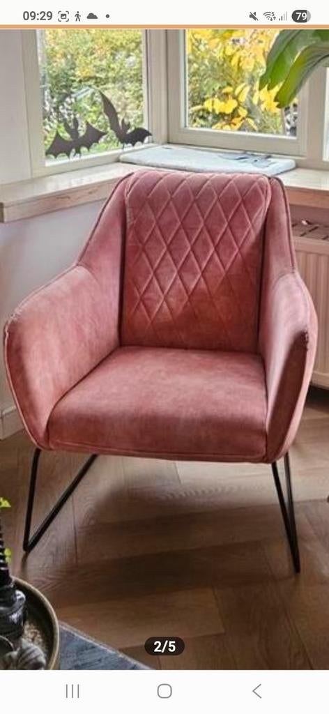 Mooie oud roze fauteuil, Huis en Inrichting, Stoelen, Ophalen of Verzenden, Zo goed als nieuw, Eén