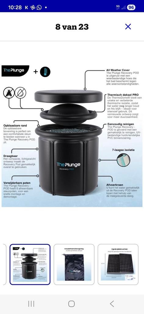 The Plunge ijsbad - PREMIUM Pack - Ice Bath - Zitbad, Ophalen, Minder dan 80 cm, Minder dan 200 cm, Opzetzwembad