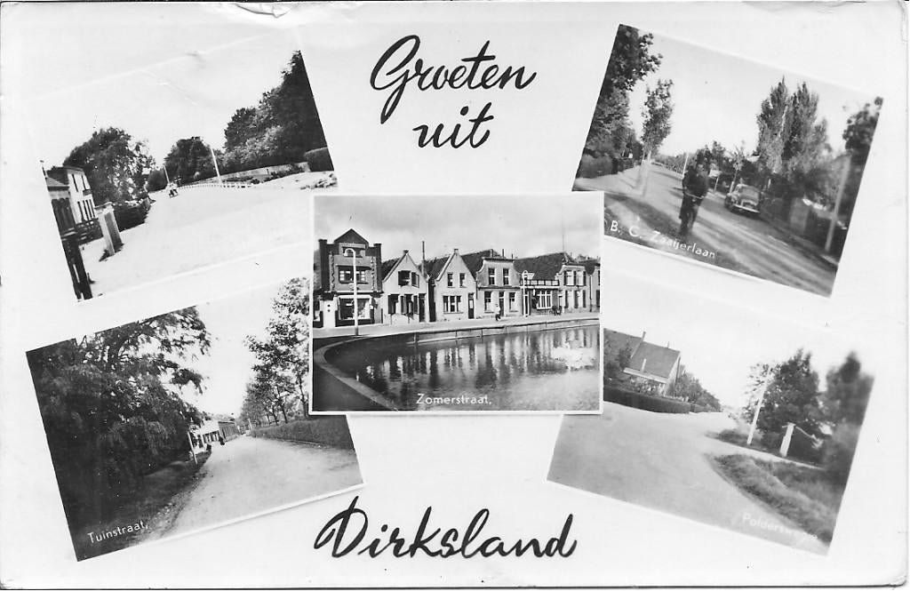 Groeten uit Dirksland., Ophalen of Verzenden, 1940 tot 1960, Ongelopen, Zuid-Holland