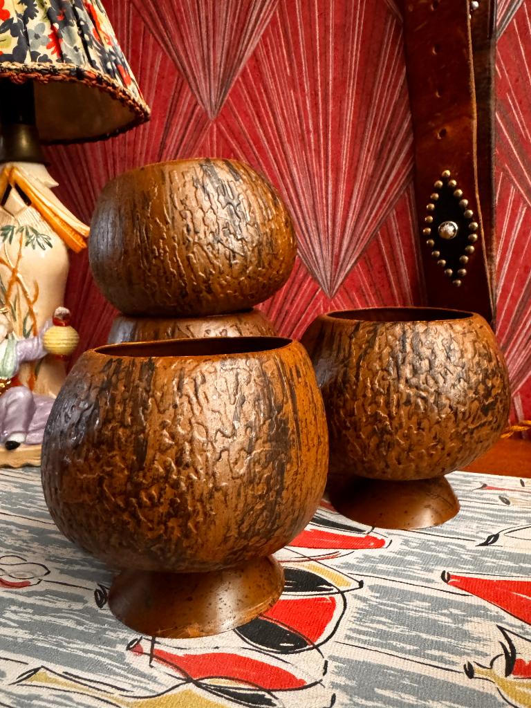 Tiki cocktail mug, kokosnoot mok, retro barware, Verzamelen, Retro, Huis en Inrichting, Ophalen of Verzenden